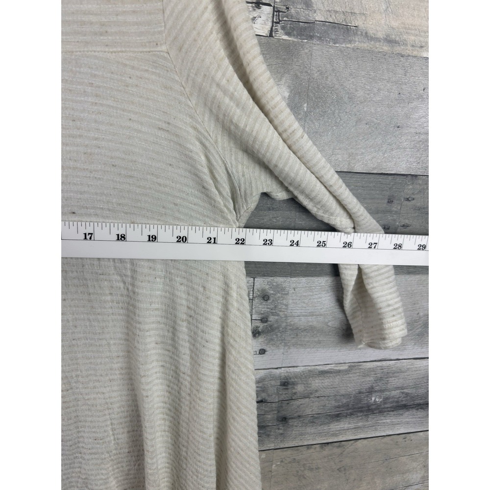 Anthroplogie XL Cream Striped High Low Long Sleeve Blouse - Picture 4 of 6